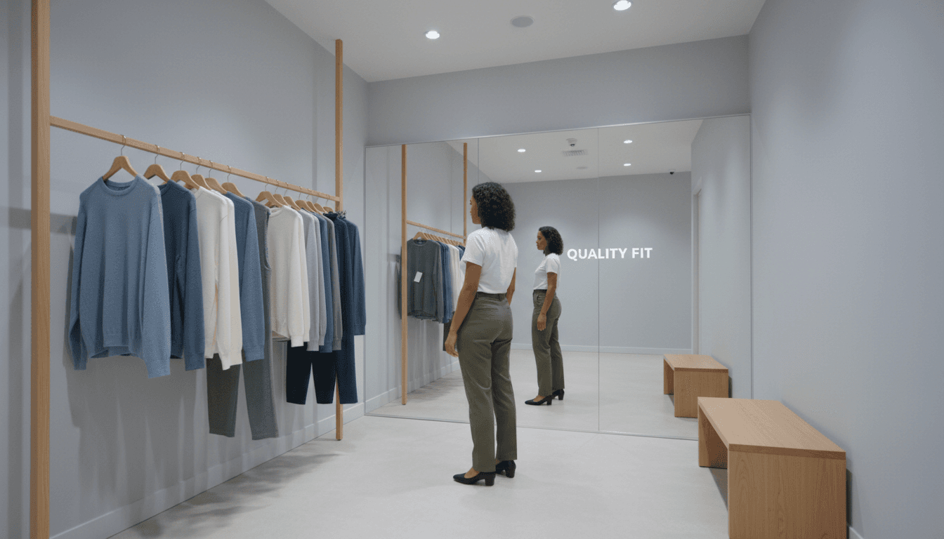 Customer browsing clothing in a modern retail store