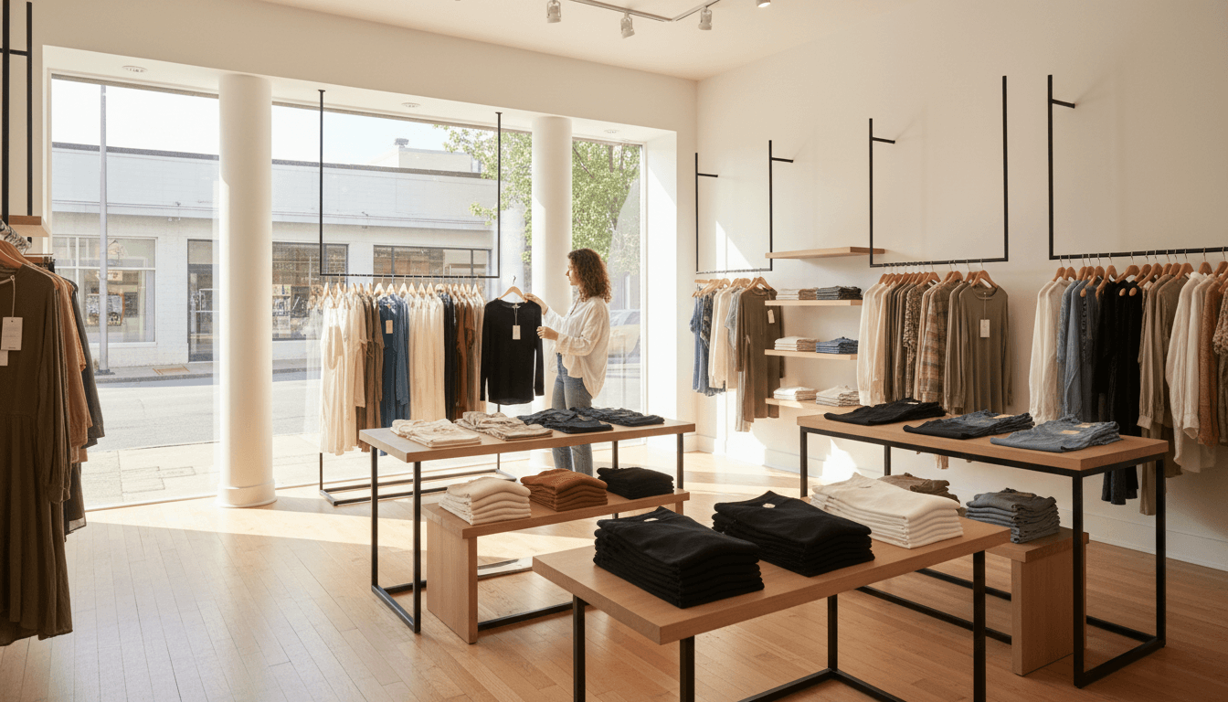 Modern clothing store with organized displays and welcoming atmosphere